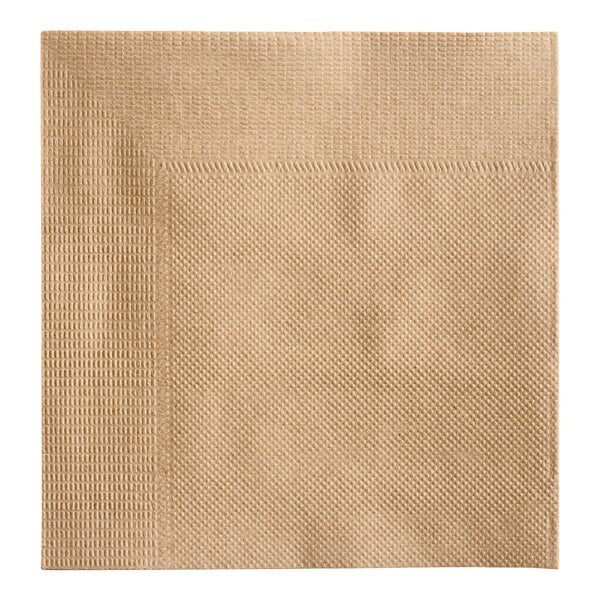 A natural kraft-colored, 2-ply beverage or cocktail napkin.