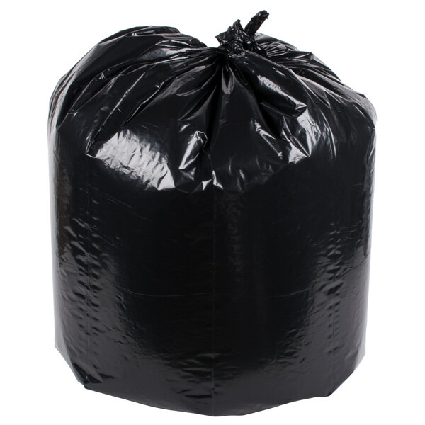A black Berry low density trash bag.