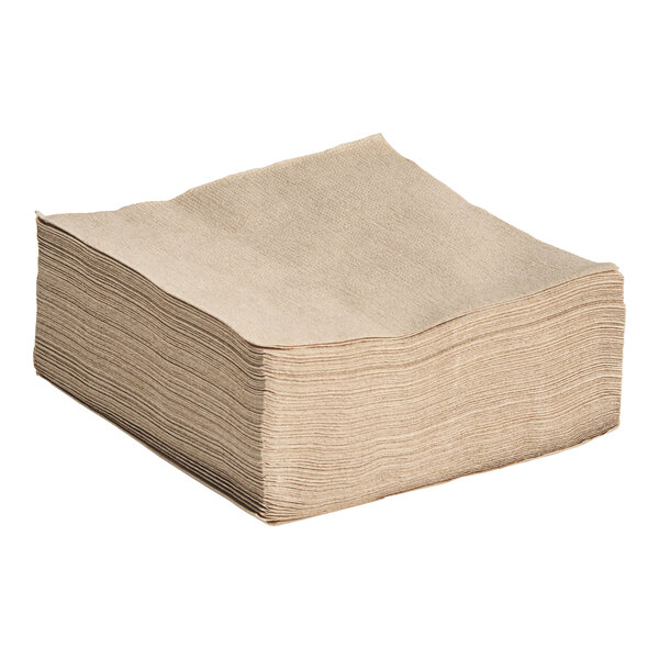 EcoChoice 1-Ply Natural Kraft Beverage / Cocktail Napkin - 4,000/Case