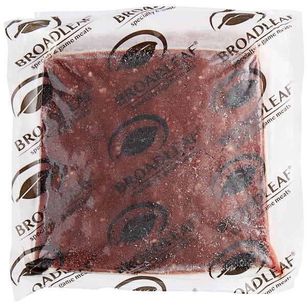 A close up of four plastic packages of Broadleaf New Zealand Free Range Grass Fed Ground Venison.