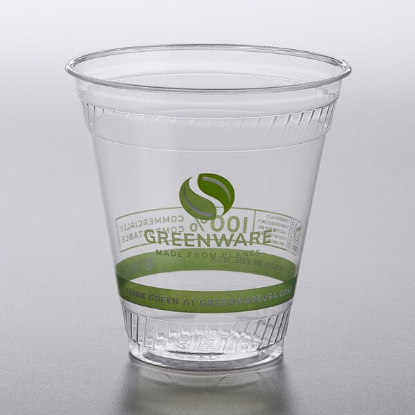 FabriKal GC12 Greenware 12 oz. Compostable Printed Plastic Cold Cup