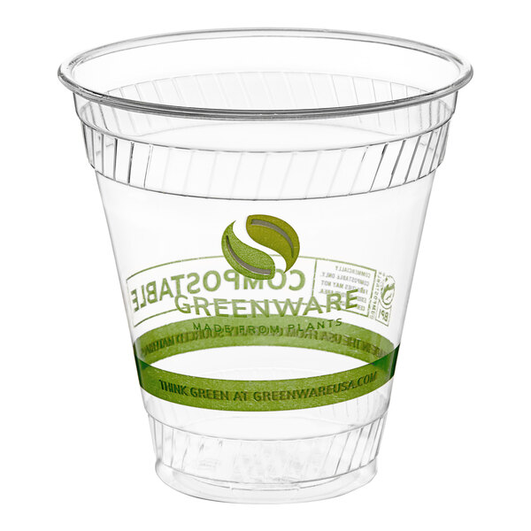 Fabri-Kal GC12 Greenware 12 oz. Compostable Printed Plastic Cold Cup - 1,000/Case