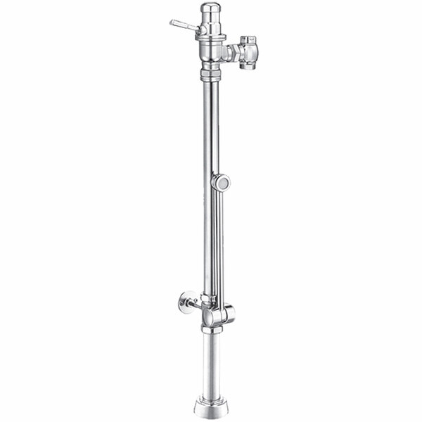 A chrome Sloan DOLPHIN manual flushometer with a handle.