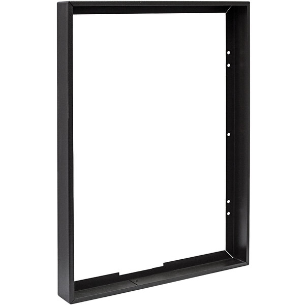 A black rectangular frame with holes.