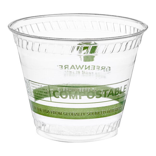 Fabri-Kal GC9 Greenware 9 oz. Compostable Printed Plastic Cold Cup - 1,000/Case