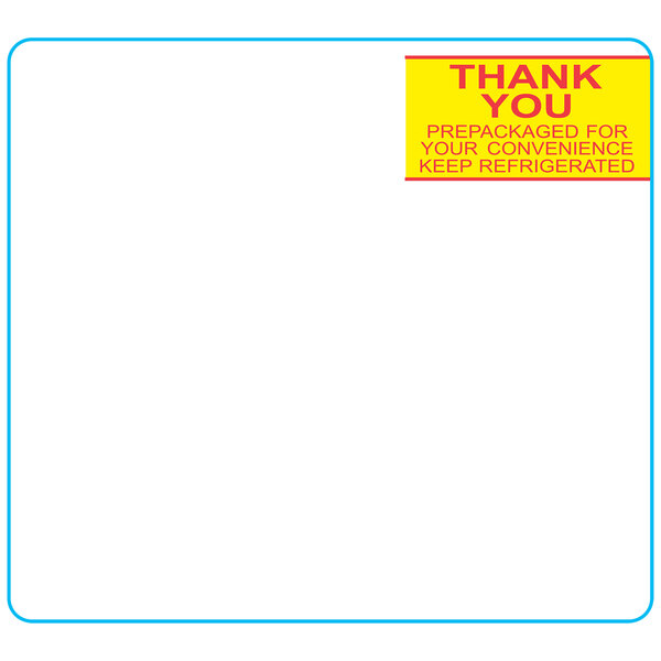 A white rectangular sign with red and yellow text.