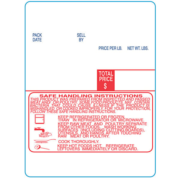 A Digi white safe handling label with red and blue text.