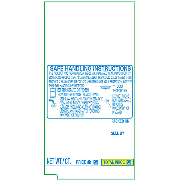 A close-up of a white Tec Safe Handling label with instructions.