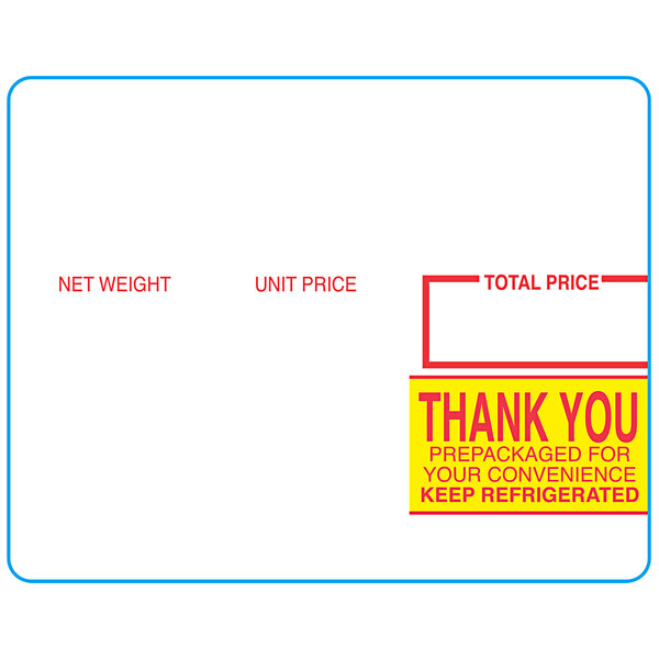 A white rectangular box with red text reading "Toledo 1710 2 5/8" x 2 1/16" White Pre-Printed Equivalent Scale Label"