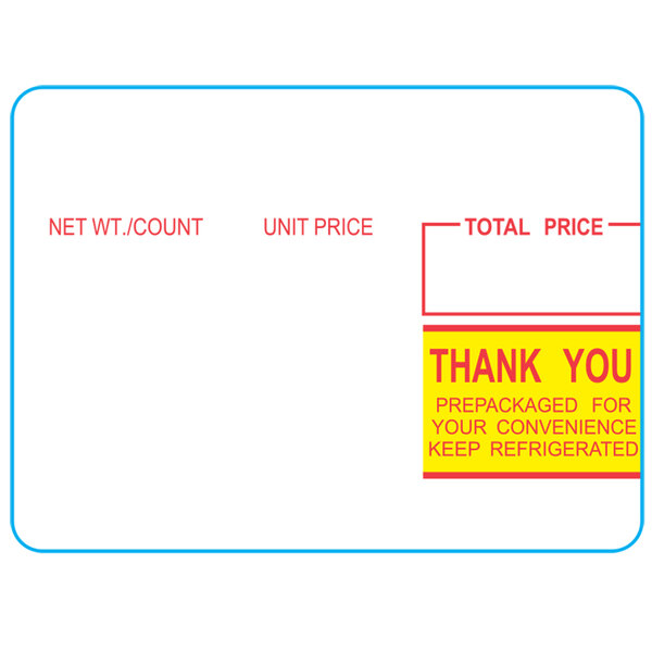 A white rectangular package of Toledo scale labels with red text.