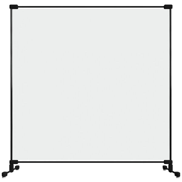 a white board with black metal legs