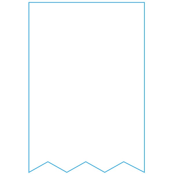 A white continuous paper roll with blue lines and a blue banner drawing.