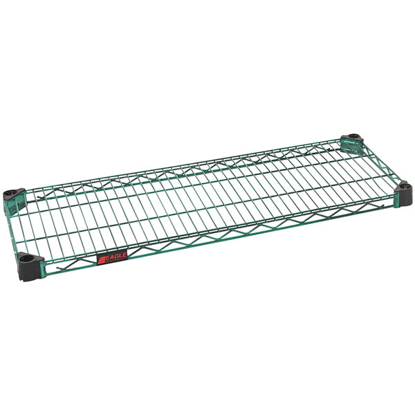 An Eagle Group green epoxy wire shelf.