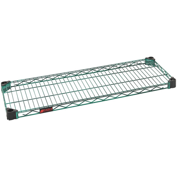 An Eagle Group green zinc and epoxy wire shelf.