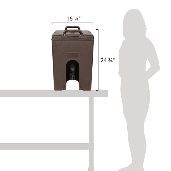 Cambro 100LCD131 Camtainer® 1.5 Gallon Dark Brown Insulated Beverage Dispenser
