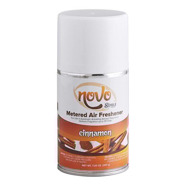 A can of Noble cinnamon-scented metered air freshener refill.