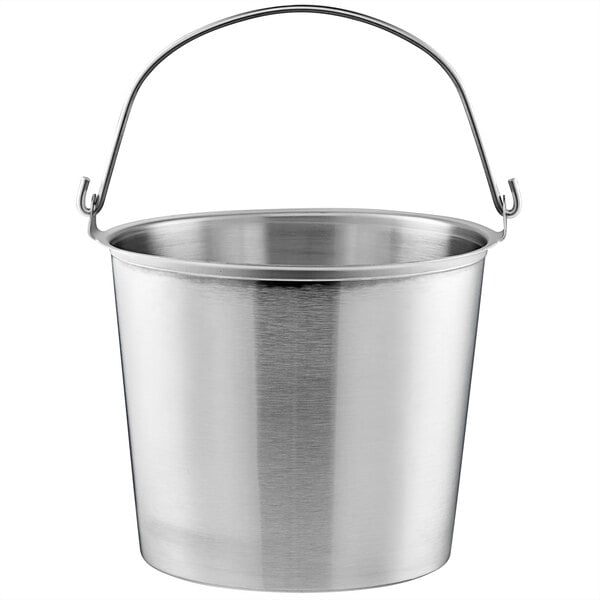 Stainless Steel Milk Pail Bucket with Lid & Handle