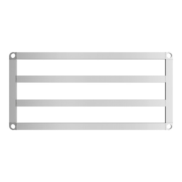 A white metal Regency top shelf with four horizontal bars.