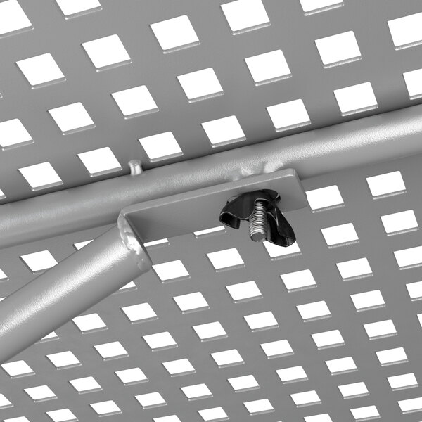 a metal structure with a screw