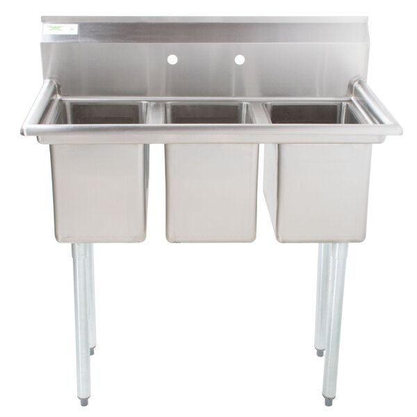 Details About 39 3 Compartment Stainless Steel Commercial Nsf Pot Sink Without Drainboards