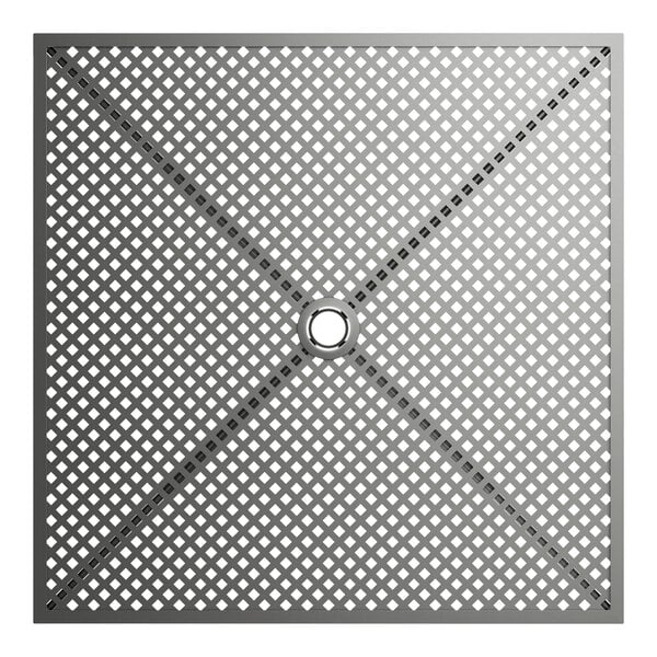 A Lancaster Table & Seating square metal table top in gray.