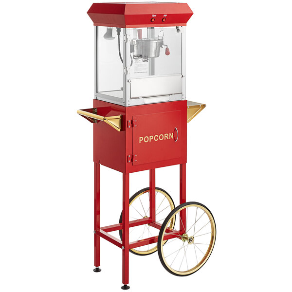 Carnival King Popcorn Popper Starter Kit with 4 oz. Popper, Cart, and  Supplies