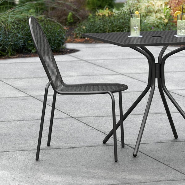 Lancaster Table Seating Harbor Black Outdoor Side Chair