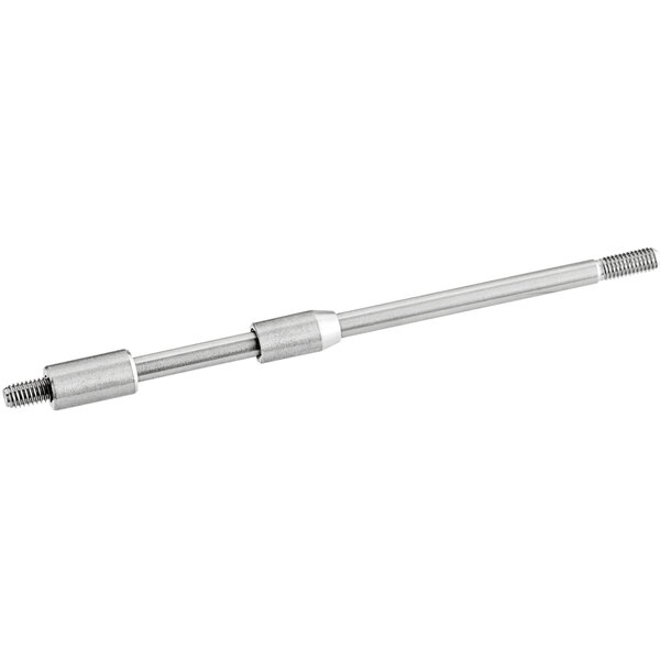 A metal rod with a screw on the end for a Backyard Pro Butcher Series Meat Slicer.