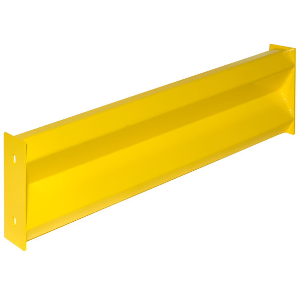 A yellow steel Bluff Manufacturing Tuff Guard rail with fasteners on a white background.