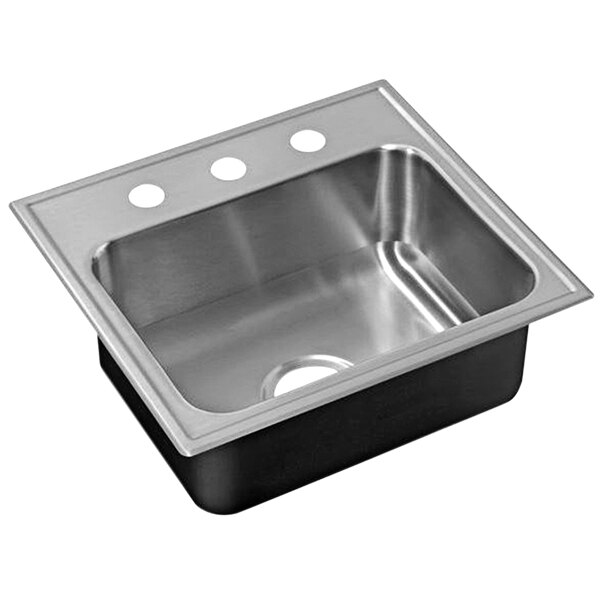 a stainless steel sink with holes
