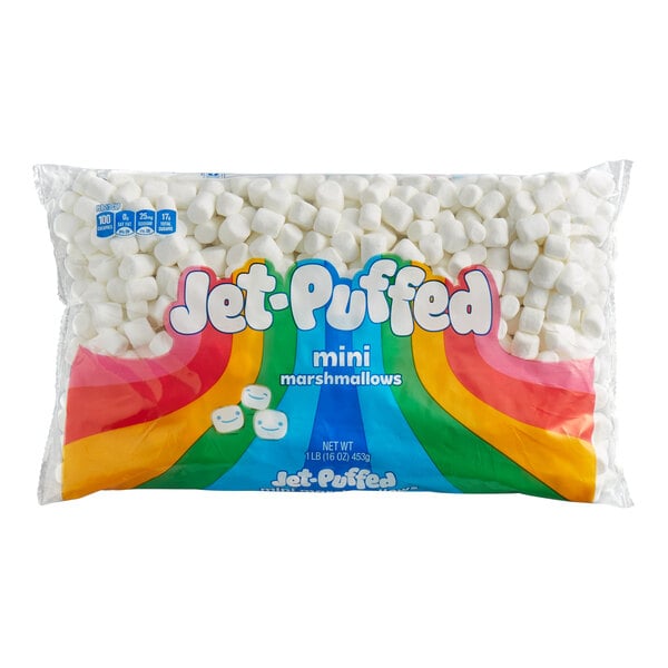 A 1 lb. bag of Jet-Puffed mini marshmallows.