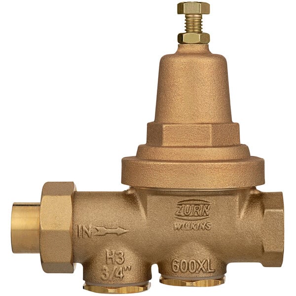 a close-up of a brass valve