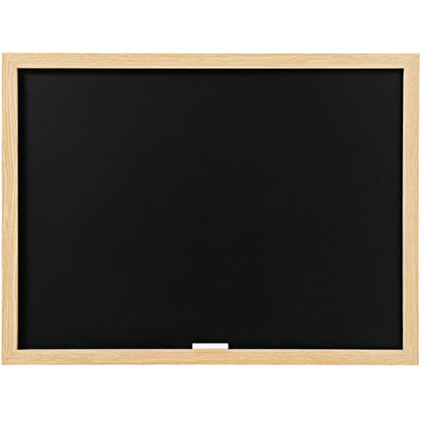 A black chalk board with a wooden frame.