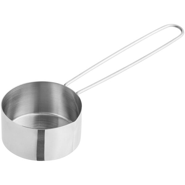 An American Metalcraft stainless steel measuring cup with a wire handle.