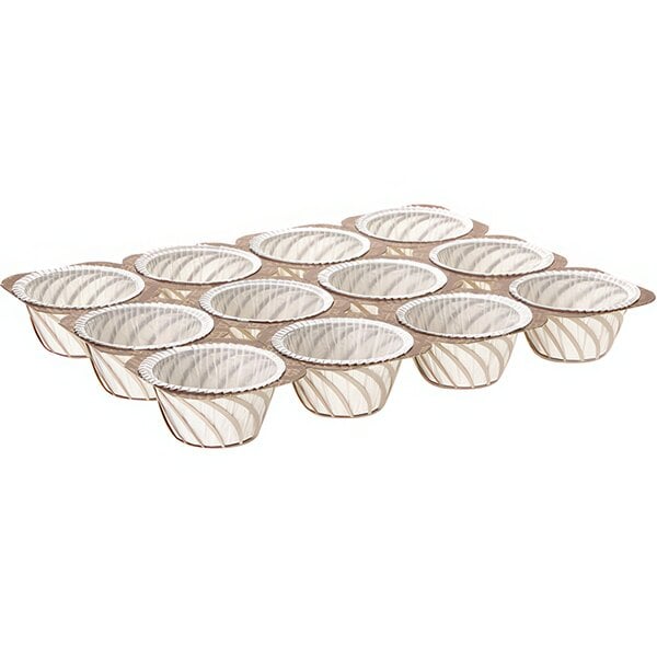 A group of empty Novacart paper muffin cups.