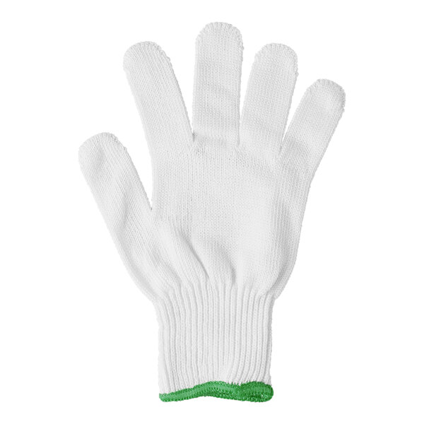 KnifeSHIELD Glove Green Band Medium, White