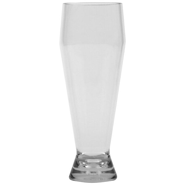 a clear glass with a white lid