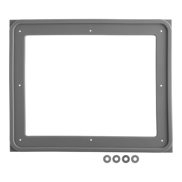 A grey rectangular Vulcan door gasket frame with small holes.