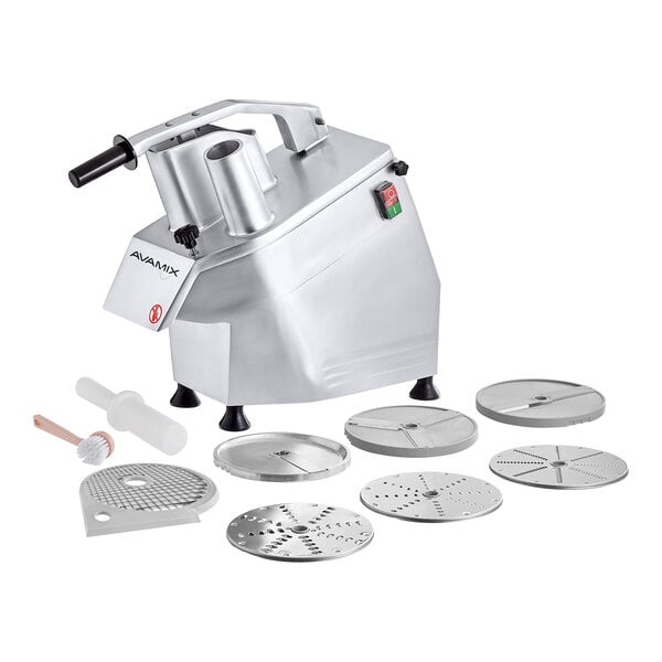 AvaMix CFP7D Dice Continuous Feed Food Processor with 7 Discs - 3/4 hp