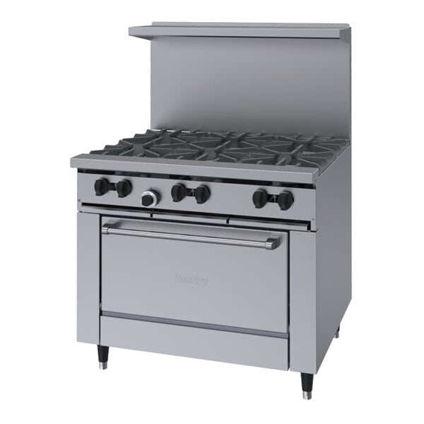 Garland SunFire Series X36-6R Liquid Propane 6 Burner 36" Gas Range with Standard Oven - 209,000 BTU
