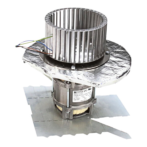 A Merrychef convection motor and duct kit with metal components and wires.