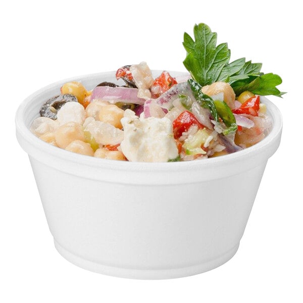 Dart 8SJ20 8 oz. Extra Squat White Customizable Foam Food Container - 1,000/Case