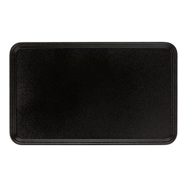 A black rectangular Carlisle Griptite serving tray with a black border.