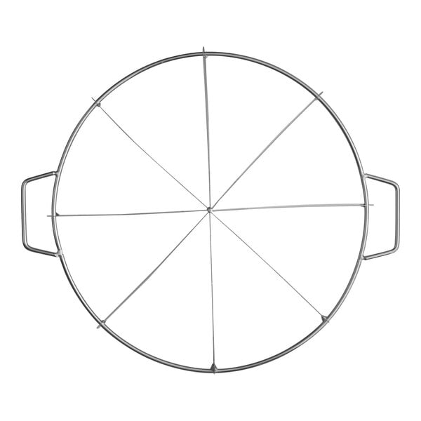 A Choice stainless steel circular pie cutter with 8 spokes.