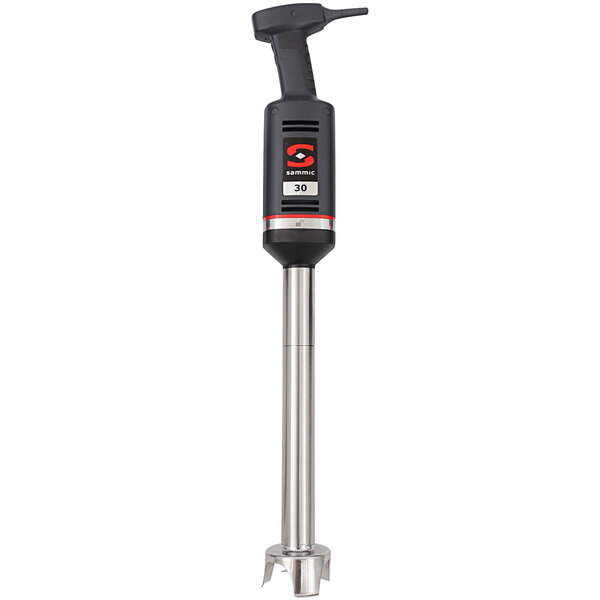 A Sammic medium-duty immersion blender with a black and red handle.