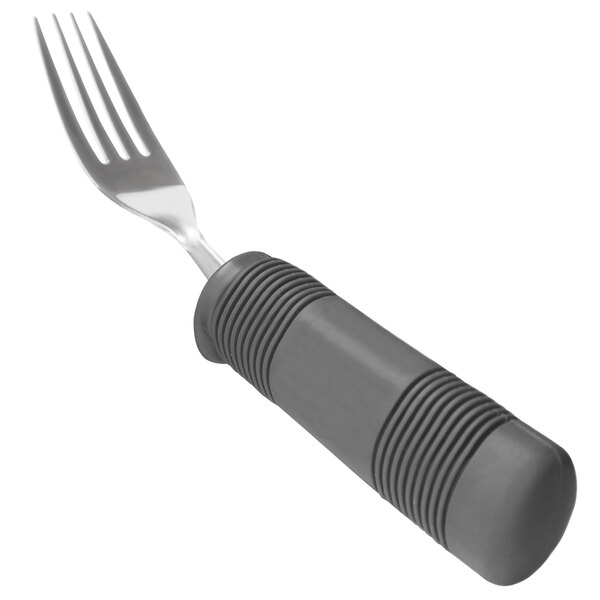 A Richardson Products Inc. weighted fork with a grey handle and silver fork.