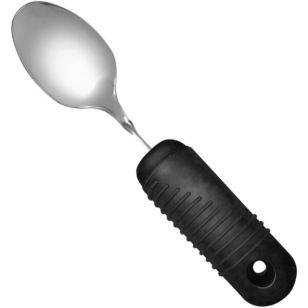 An 8" Richardson Products Inc. adaptive spoon with a black handle.