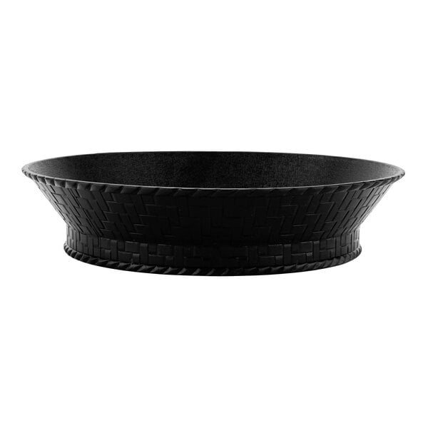 GET RB-892-BK 9" Black Round Plastic Fast Food Basket with Base - 12/Pack