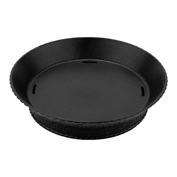 GET RB-892-BK 9" Black Round Plastic Fast Food Basket with Base - 12/Pack