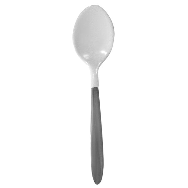 A Richardson Products Inc. Plastisol coated tablespoon with a white handle.